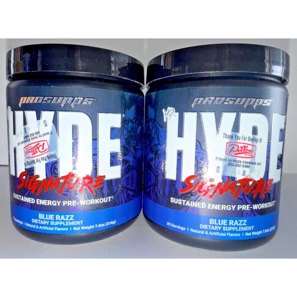2 ProSupps Mr. Hyde Signature Pre-Workout Powder Blue Razz 14.7 oz